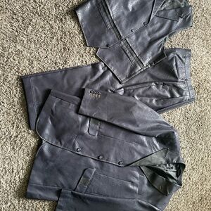 Men's 3 Piece Dark Blue Suit and Pants Set